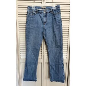 Lena Jeans Straight Leg Light Wash Stretch Zip Mid‎ Rise Size 14 Pockets